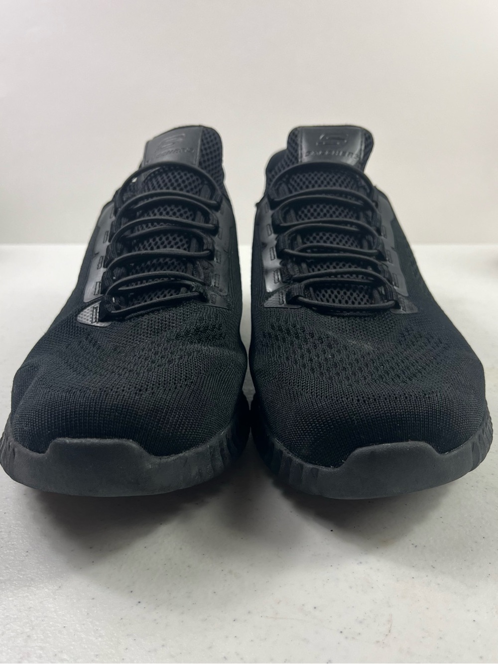 Skechers Men's All-Black Knit Slip-On Sneakers